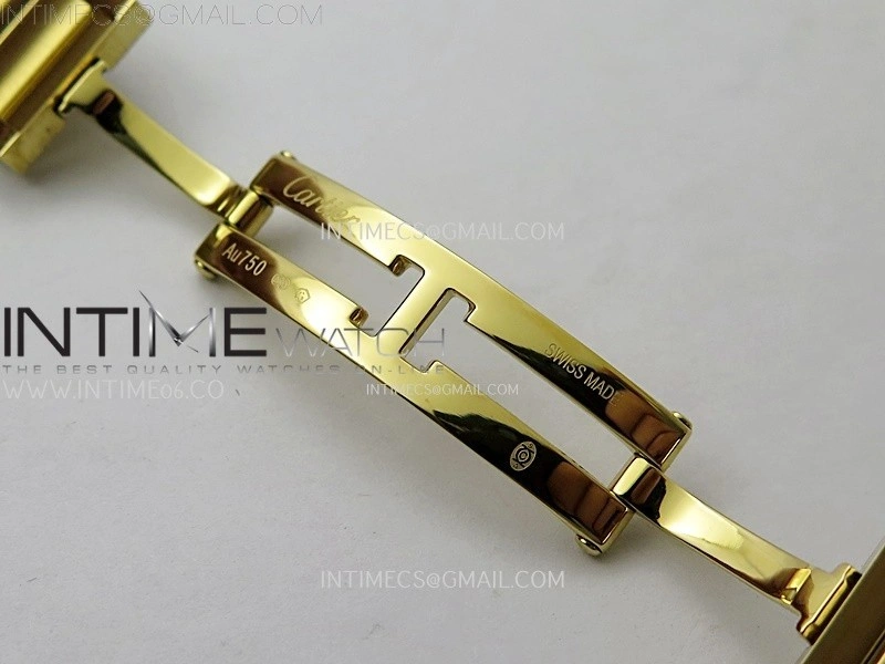 Tank Francaise Ladies 21.2mm YG 8848F 1:1 Best Edition Silver Dial on YG Bracelet Ronda Quartz